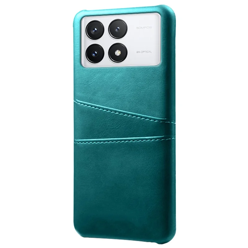 For Xiaomi Redmi K70E 5G / Poco X6 Pro 5G Cell Phone Case PU+Hard PC Dual Card Slots Back Cover - Green
