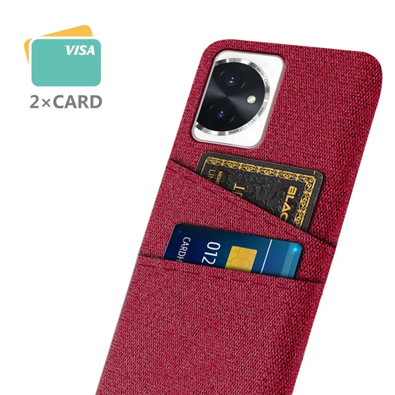 For Honor 100 5G Phone Case Dual Card Slots Protective Cover - Red