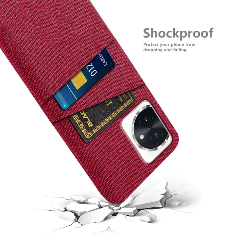 For Honor 100 5G Phone Case Dual Card Slots Protective Cover - Red