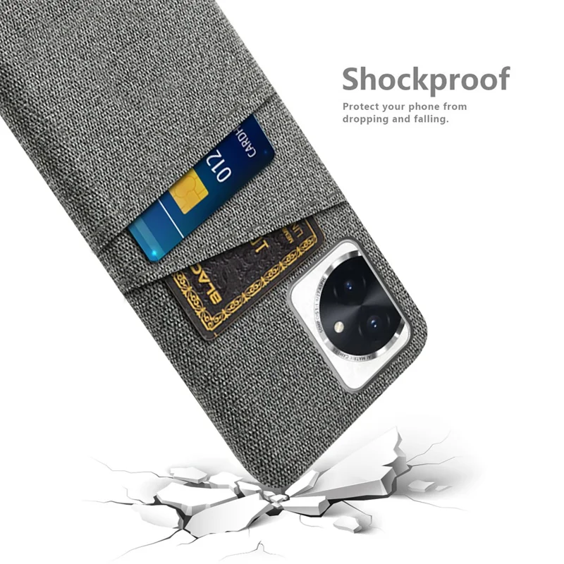 For Honor 100 5G Phone Case Dual Card Slots Protective Cover - Grey