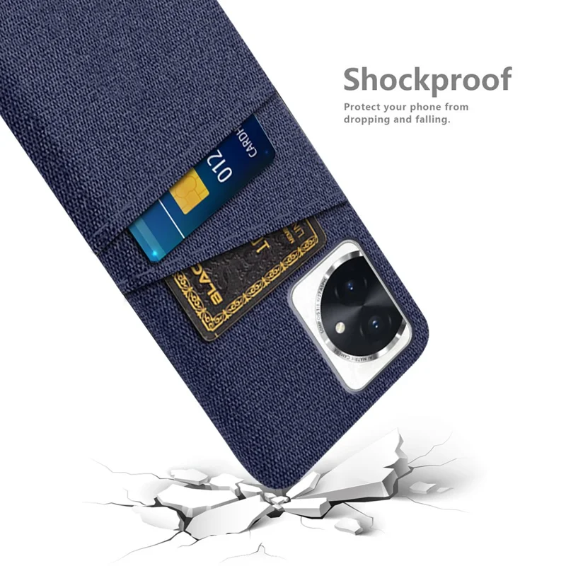 For Honor 100 5G Phone Case Dual Card Slots Protective Cover - Blue