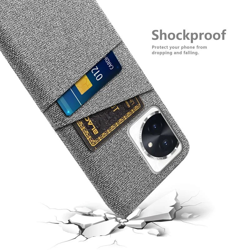 For Honor 100 5G Phone Case Dual Card Slots Protective Cover - Light Grey