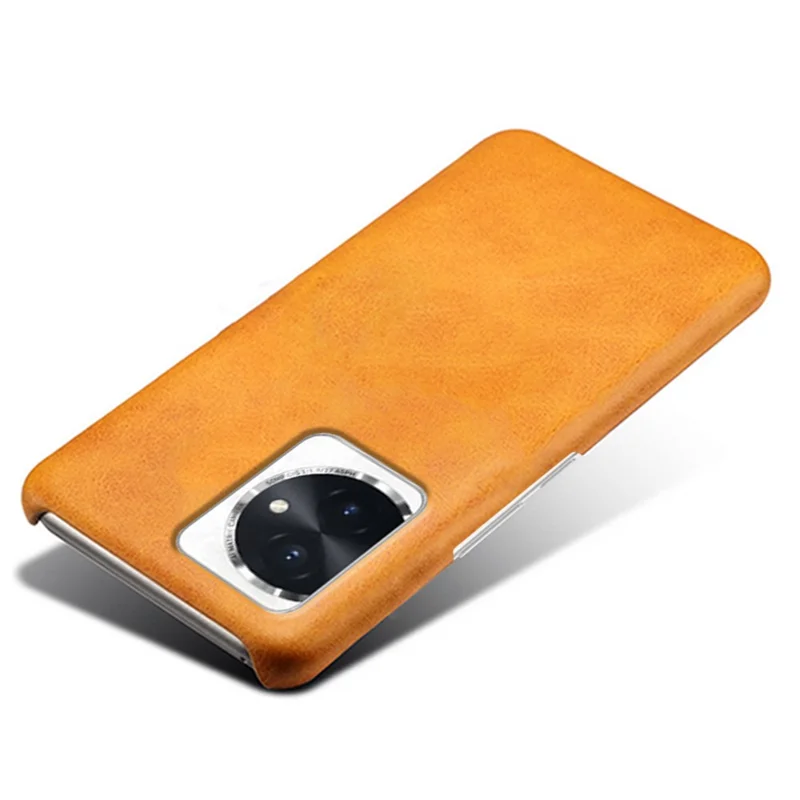For Honor 100 5G Slim-Fit Shell Anti-scratch Phone Case PU Leather + PC Phone Cover - Orange