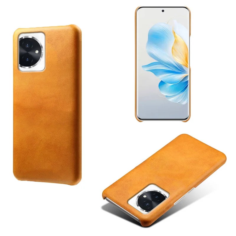 For Honor 100 5G Slim-Fit Shell Anti-scratch Phone Case PU Leather + PC Phone Cover - Orange