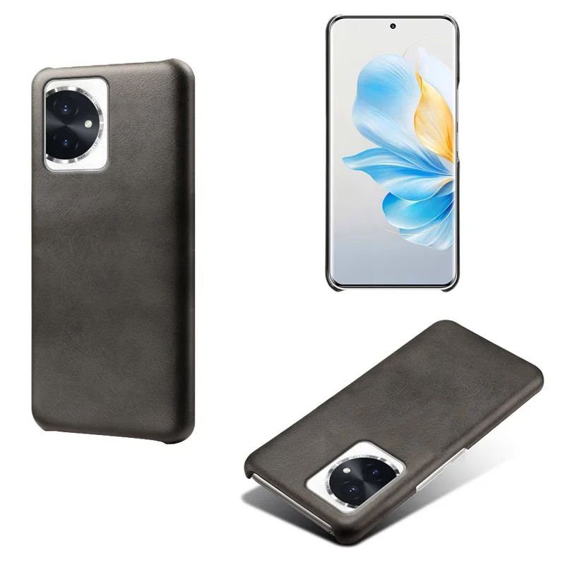 For Honor 100 5G Slim-Fit Shell Anti-scratch Phone Case PU Leather + PC Phone Cover - Black