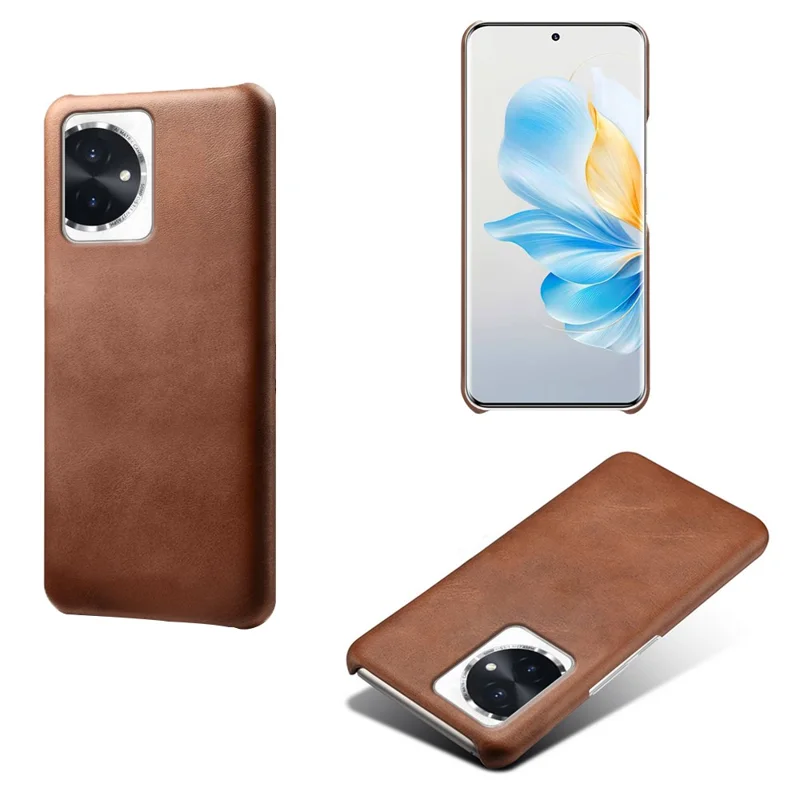 For Honor 100 5G Slim-Fit Shell Anti-scratch Phone Case PU Leather + PC Phone Cover - Brown