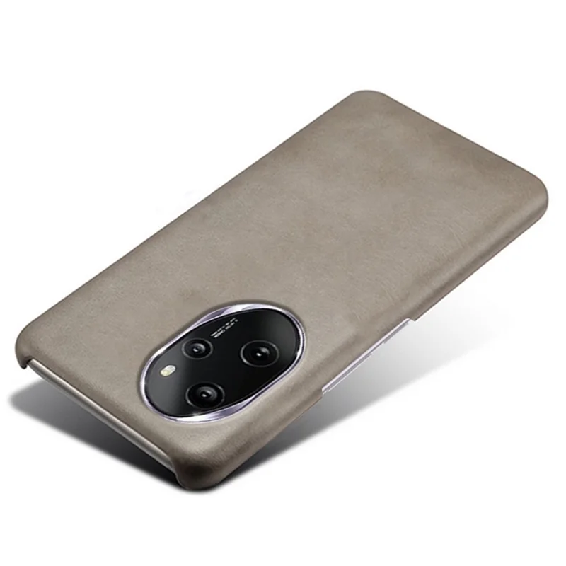 For Honor 100 Pro 5G Phone Case Shockproof PU Leather Coated PC Smartphone Cover - Grey