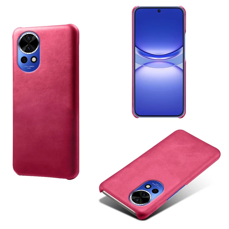For Huawei nova 12 Pro 5G / nova 12 Ultra 5G Dustproof Phone Case Anti-scratch PU Leather Coated PC Cover - Rose