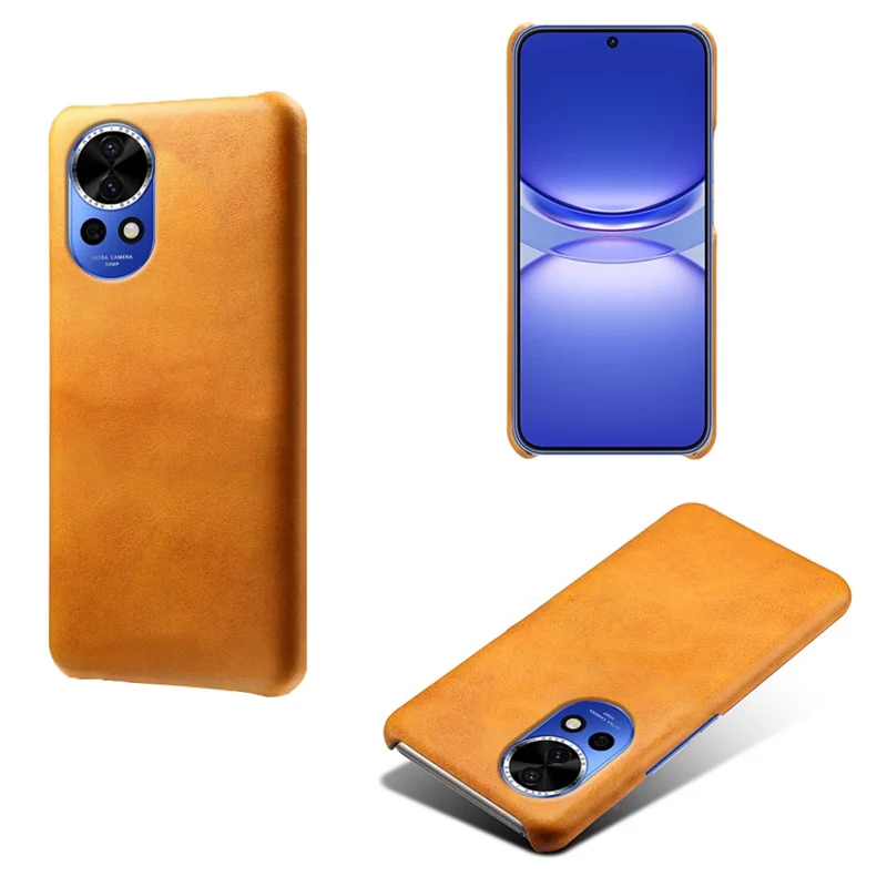 Voor Huawei nova 12 Pro 5G / nova 12 Ultra 5G Stofdichte Hoesje Tegen Krasjes PU Leer Met PC-bekleding - Oranje