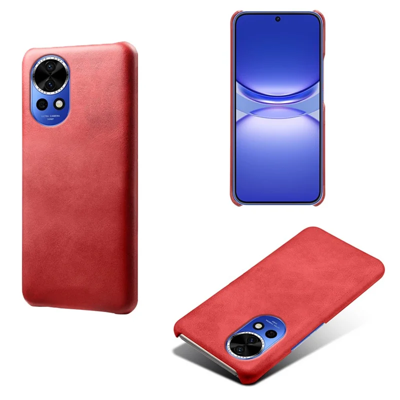 Для Huawei nova 12 Pro 5G / nova 12 Ultra 5G Пылезащитный чехол для телефона Противоударный чехол с покрытием из искусственной кожи ПК - Красный