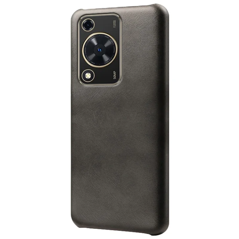 For Huawei Enjoy 70 4G / nova Y72 4G Phone Case Shockproof Cover with Calf Textured - Black