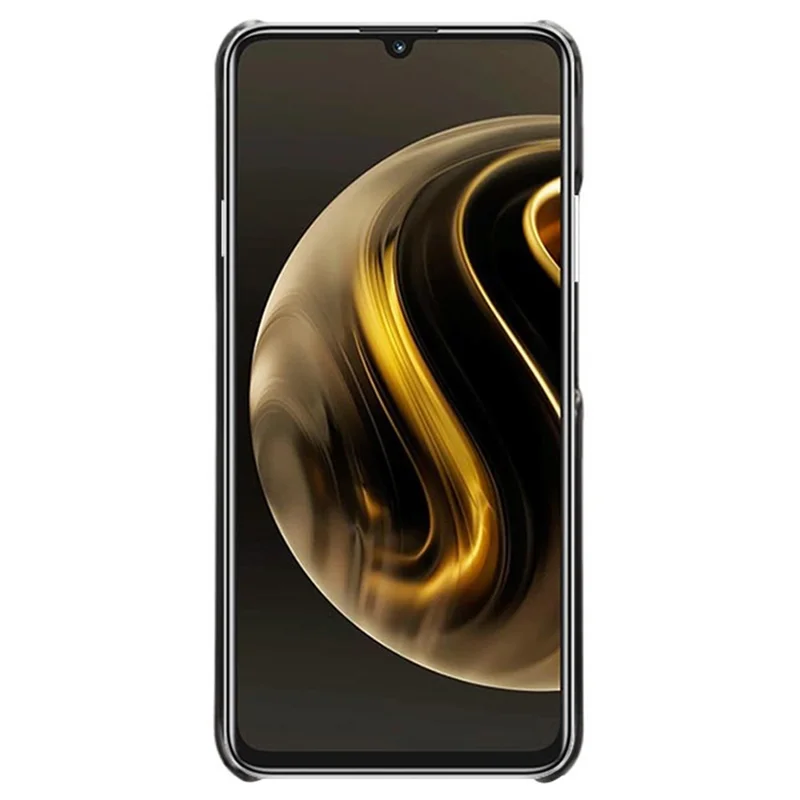 For Huawei Enjoy 70 4G / nova Y72 4G Phone Case Shockproof Cover with Calf Textured - Black