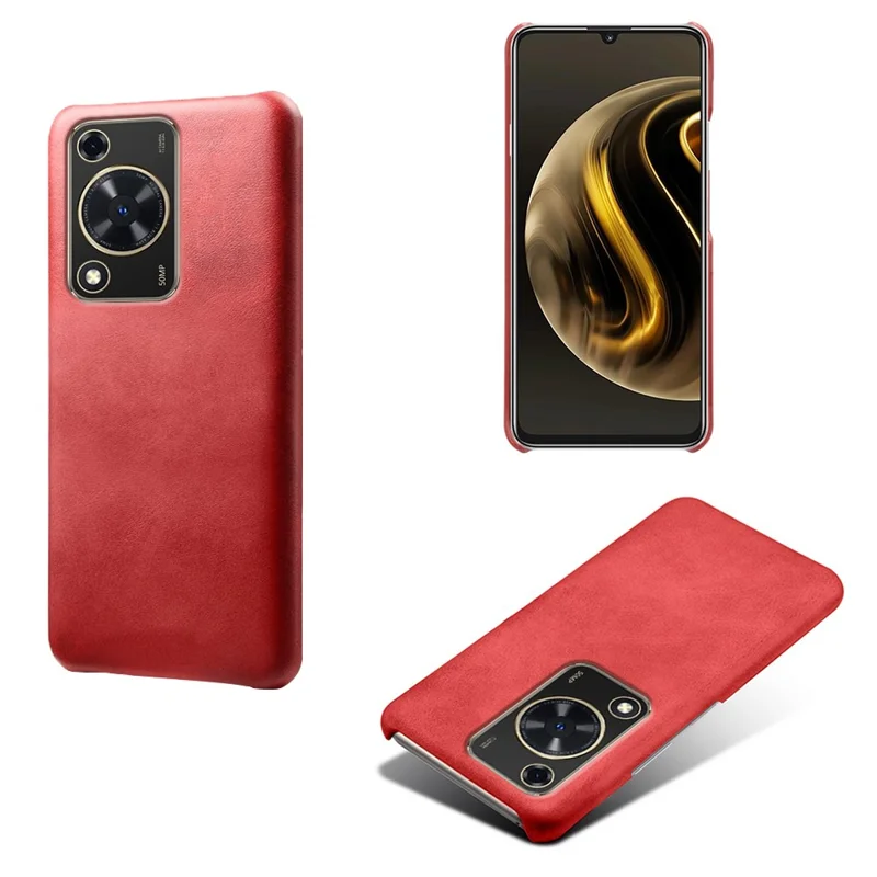 Para Huawei Enjoy 70 4G / nova Y72 4G Capa de Telefone Resistente a Choques com Textura de Bezerro - Vermelho