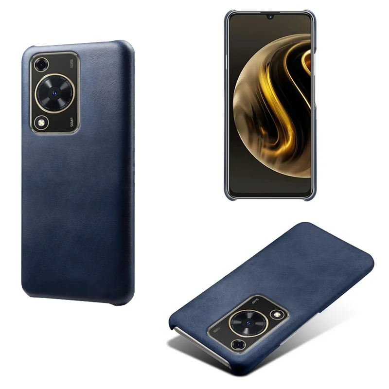 For Huawei Enjoy 70 4G / nova Y72 4G Phone Case Shockproof Cover with Calf Textured - Blue