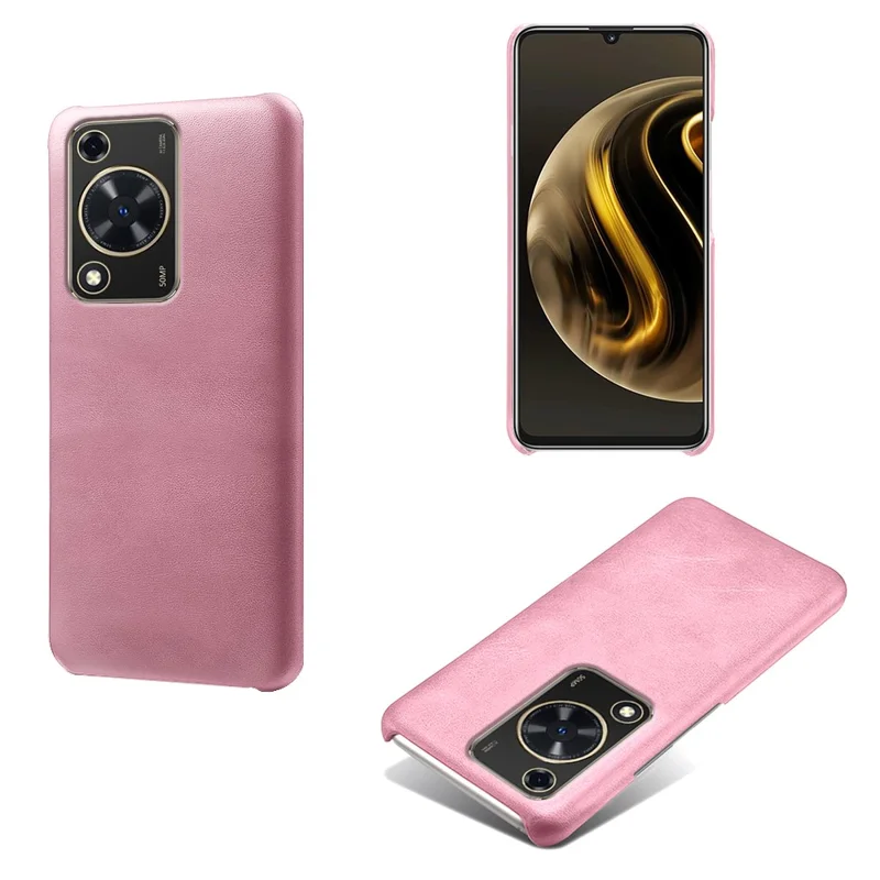 For Huawei Enjoy 70 4G / nova Y72 4G Phone Case Shockproof Cover with Calf Textured - Rose Gold