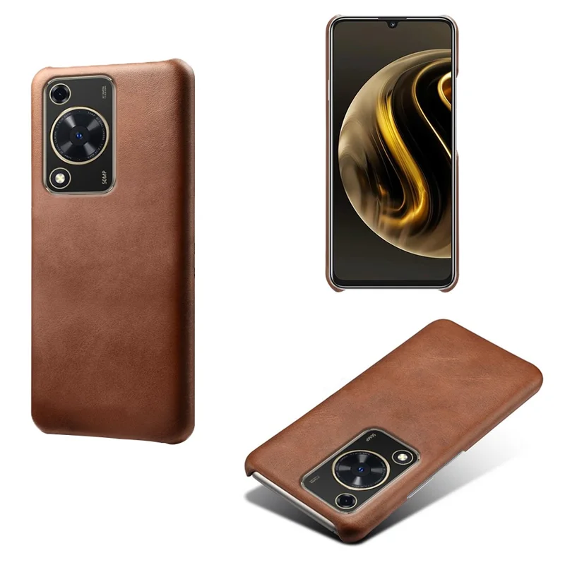 Para Huawei Enjoy 70 4G / nova Y72 4G Capa de Telefone Resistente a Choques com Textura de Bezerro - Marrom
