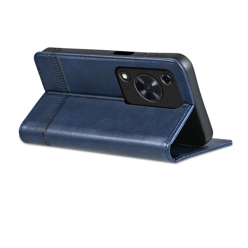 AZNS For Huawei Enjoy 70 4G / nova Y72 4G PU Leather Wallet Case Magnetic Absorption Flip Phone Cover - Blue