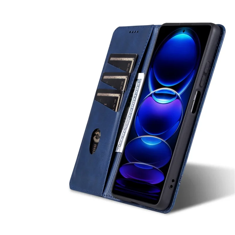 AZNS For Huawei Enjoy 70 4G / nova Y72 4G PU Leather Wallet Case Magnetic Absorption Flip Phone Cover - Blue