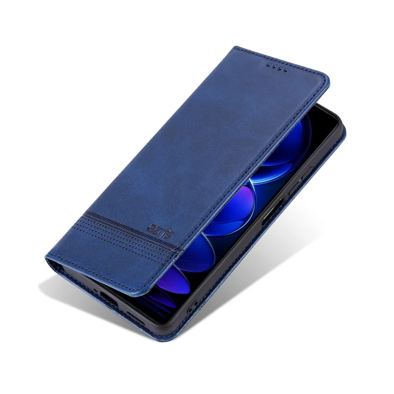 AZNS For Huawei Enjoy 70 4G / nova Y72 4G PU Leather Wallet Case Magnetic Absorption Flip Phone Cover - Blue