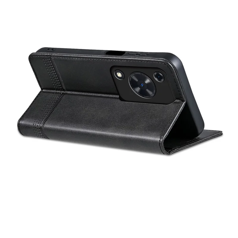AZNS For Huawei Enjoy 70 4G / nova Y72 4G PU Leather Wallet Case Magnetic Absorption Flip Phone Cover - Black