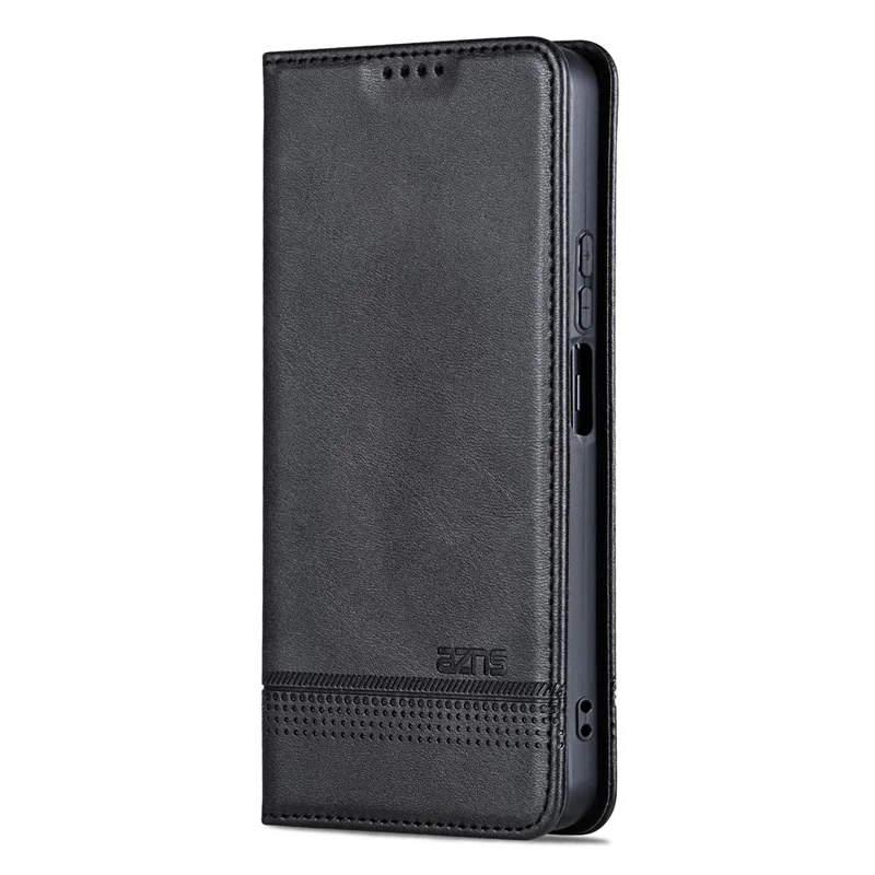 AZNS For Huawei Enjoy 70 4G / nova Y72 4G PU Leather Wallet Case Magnetic Absorption Flip Phone Cover - Black