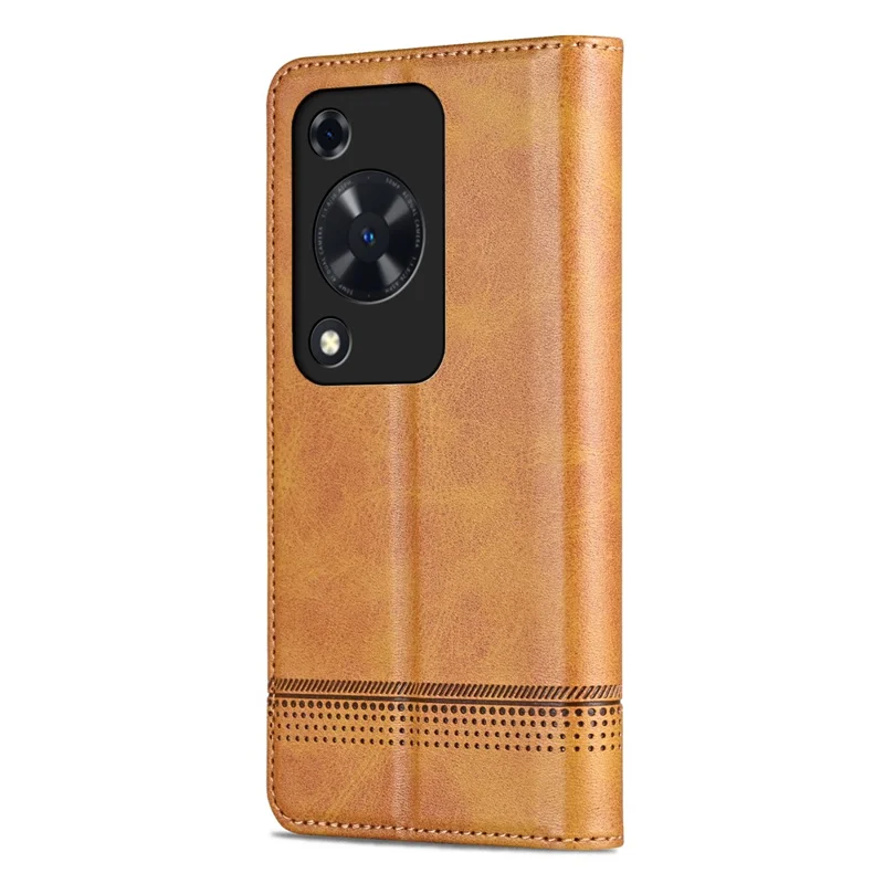 AZNS For Huawei Enjoy 70 4G / nova Y72 4G PU Leather Wallet Case Magnetic Absorption Flip Phone Cover - Brown
