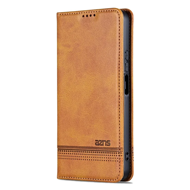 AZNS For Huawei Enjoy 70 4G / nova Y72 4G PU Leather Wallet Case Magnetic Absorption Flip Phone Cover - Brown