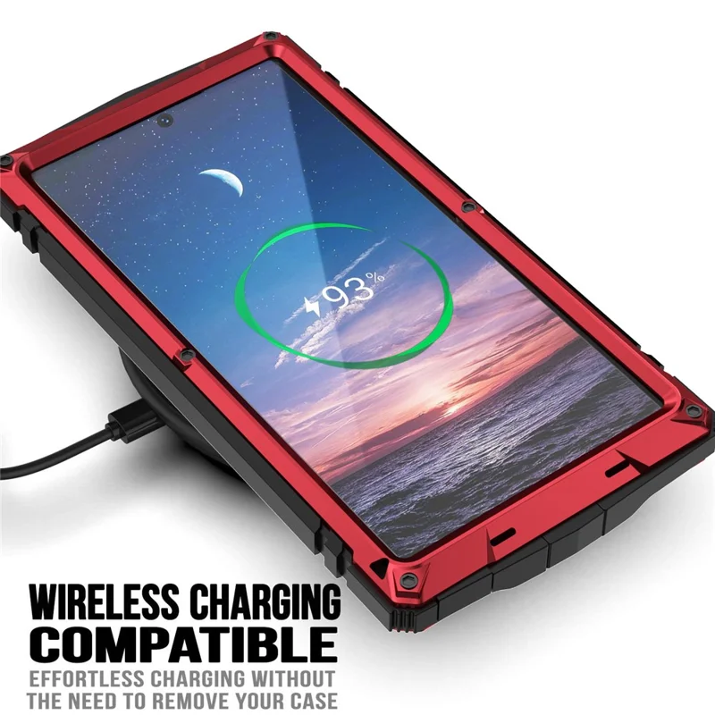 R-JUST For Samsung Galaxy S24 Ultra Phone Case Full Protection Cover with Kickstand - Red