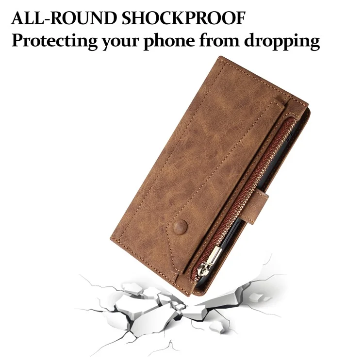 ESEBLE Star Series Per Motorola Moto G45 5G / G34 5G Custodia Portafoglio con Supporto Flip Cover per Telefono - Marrone