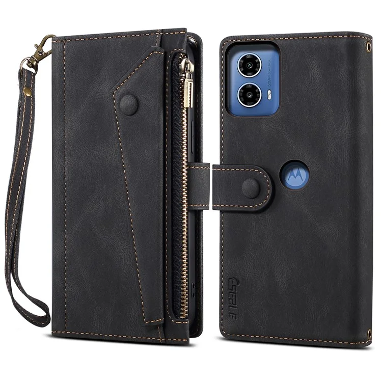 ESEBLE Star Series For Motorola Moto G45 5G / G34 5G Wallet Case Stand Flip Phone Cover - Black
