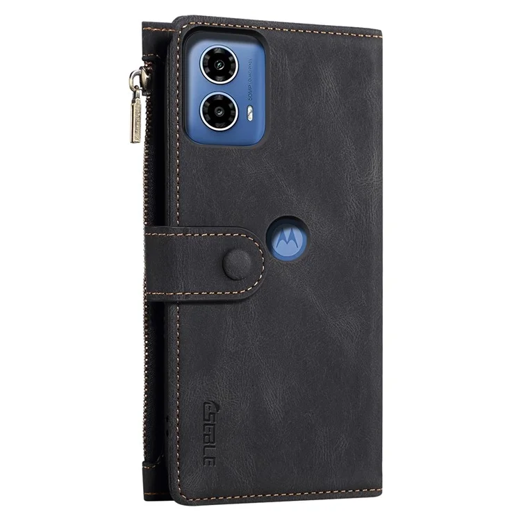 ESEBLE Star Series For Motorola Moto G45 5G / G34 5G Wallet Case Stand Flip Phone Cover - Black