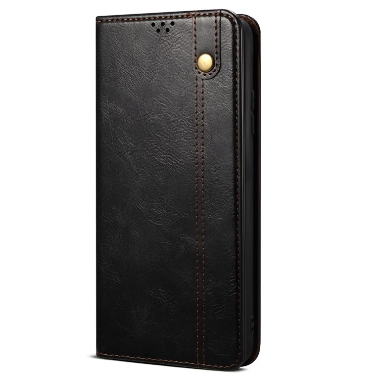 For Honor Magic6 Lite 5G / X9b 5G PU Leather Phone Case Flip Wallet Waxy Crazy Horse Texture - Black