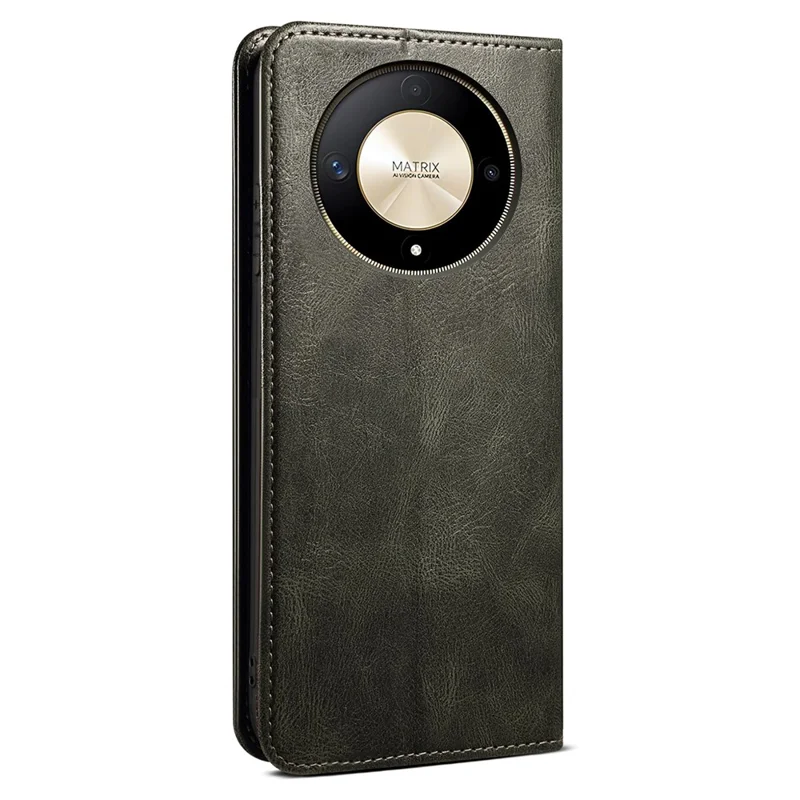 For Honor Magic6 Lite 5G / X9b 5G PU Leather Phone Case Flip Wallet Waxy Crazy Horse Texture - Green