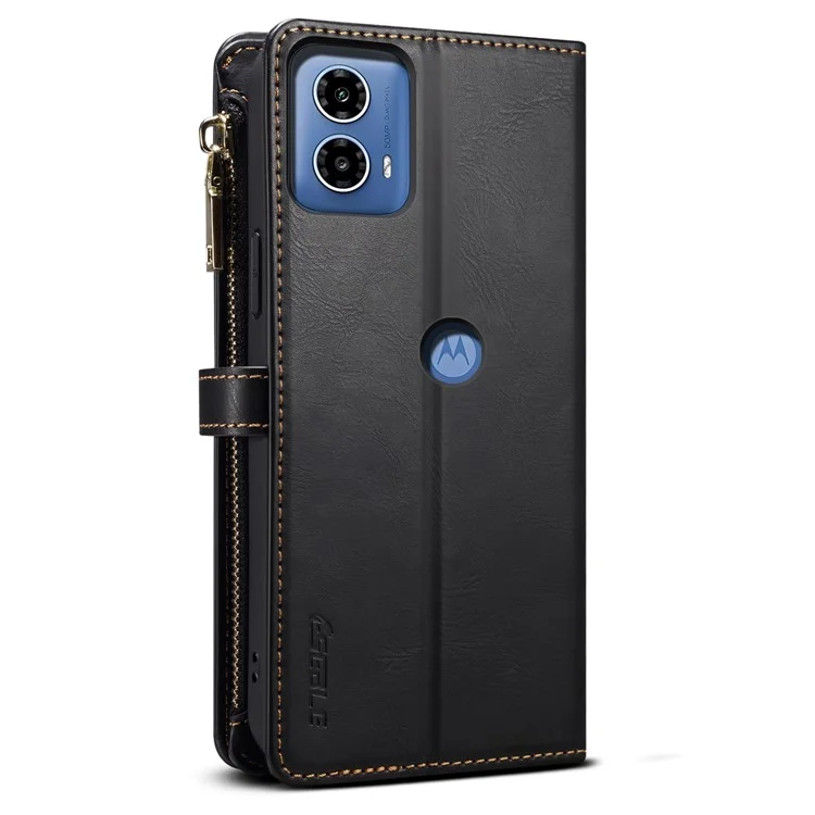 ESEBLE Galaxy Series per Motorola Moto G45 5G / G34 5G Custodia Wallet con Blocco RFID in Pelle - Nero
