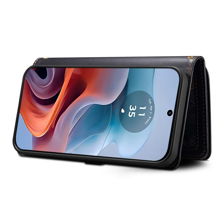 ESEBLE Galaxy Series per Motorola Moto G45 5G / G34 5G Custodia Wallet con Blocco RFID in Pelle - Nero