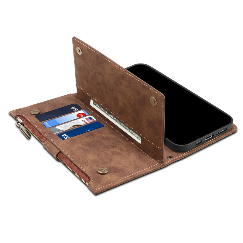 ESEBLE Star Series For Xiaomi Redmi K60 Ultra / 13T / 13T Pro Case Leather Phone Cover Wallet - Brown