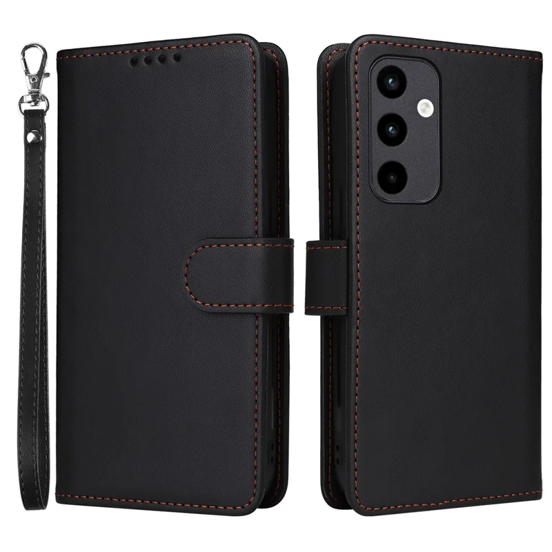 For Samsung Galaxy A35 5G Magnetic Case BETOPNICE Detachable PU Leather Phone Cover with Strap - Black