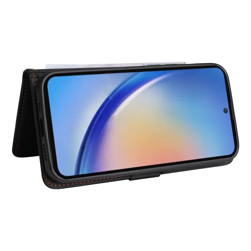 For Samsung Galaxy A35 5G Magnetic Case BETOPNICE Detachable PU Leather Phone Cover with Strap - Black