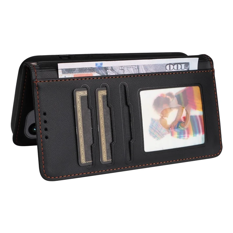 For Samsung Galaxy A35 5G Magnetic Case BETOPNICE Detachable PU Leather Phone Cover with Strap - Black