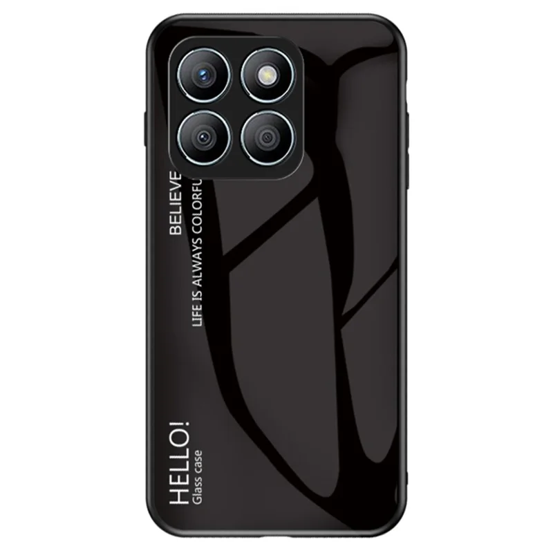 Tempered Glass Case for Honor X8b 4G Anti-drop Phone Back Cover - Black