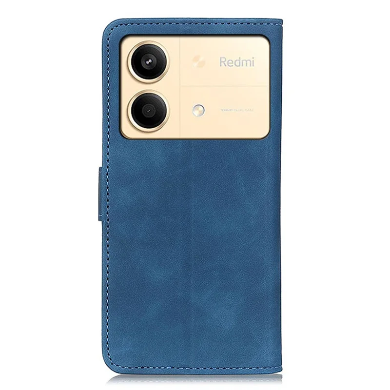 KHAZNEH For Xiaomi Redmi Note 13R Pro 5G Cell Phone Case Leather Retro Style Stand Cover - Blue