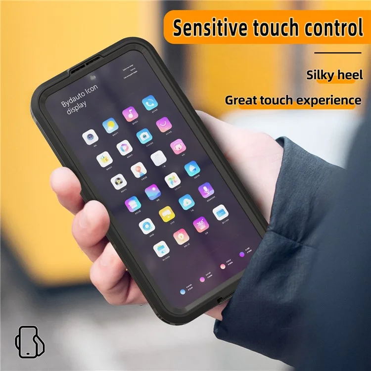 REDPEPPER Funda magnética impermeable IP68 para Samsung Galaxy S24, funda de teléfono transparente - Negro