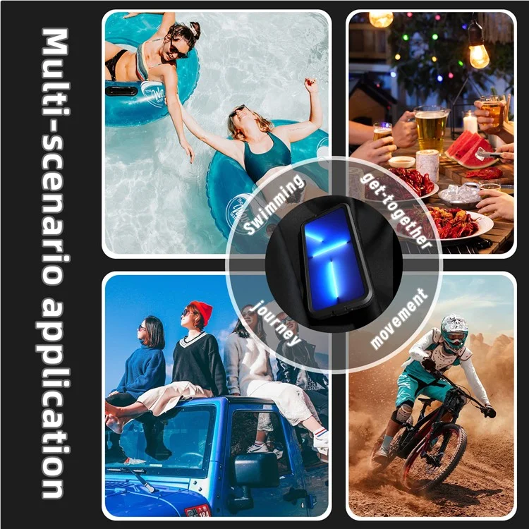 REDPEPPER Funda magnética impermeable IP68 para Samsung Galaxy S24, funda de teléfono transparente - Negro