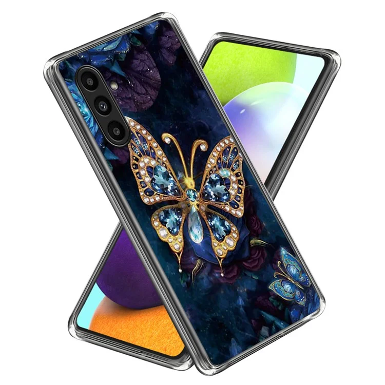 For Samsung Galaxy A14 5G / A14 4G TPU Case Shockproof Pattern Printing Phone Cover - Jewelry Butterfly