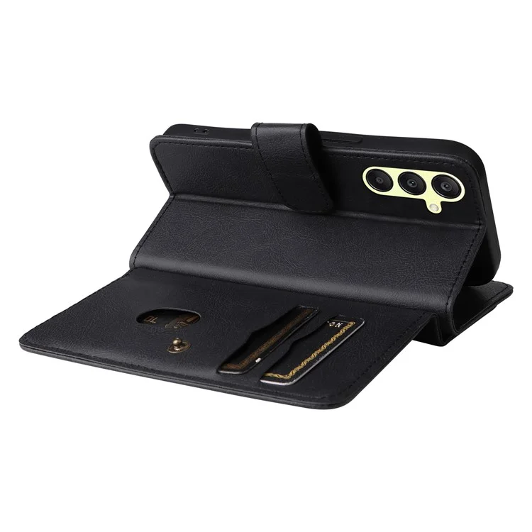 For Samsung Galaxy A25 5G (Global) Leather Case with 10 Card Holder Phone Cover Stand - Black