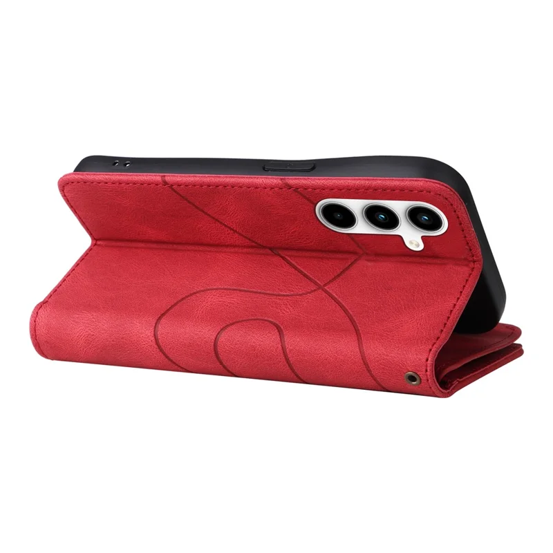For Samsung Galaxy A35 5G Leather Case with Strap Zipper 9 Card Slot Phone Cover Stand - Red