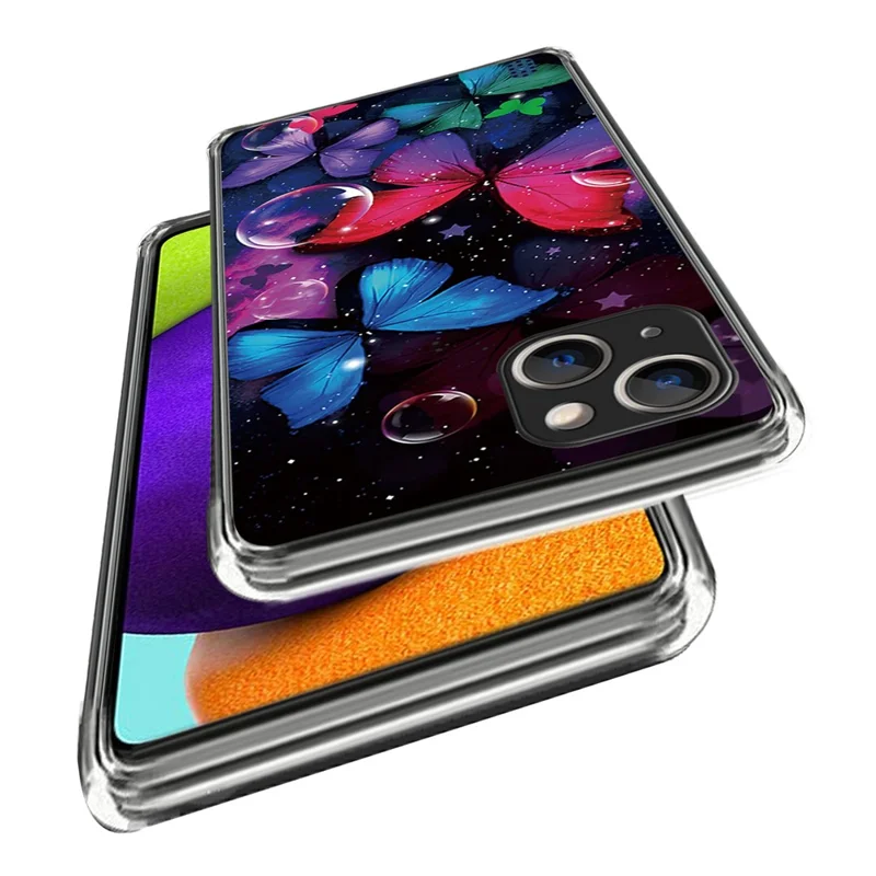 For iPhone 15 Plus Case Anti-drop Pattern Printing TPU Mobile Phone Cover - Colorful Butterflies