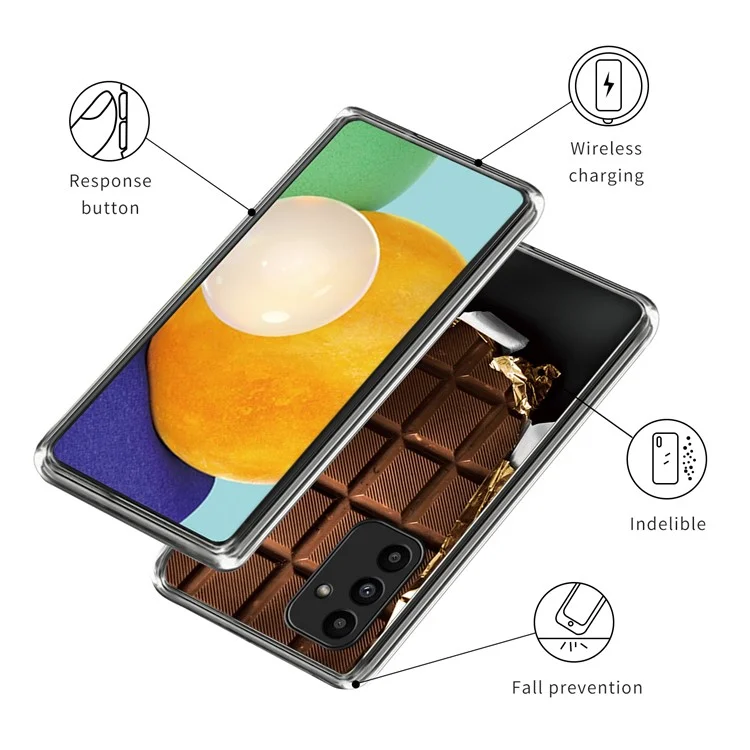 For Samsung Galaxy A15 4G / A15 5G Cell Phone Cases Pattern Printing TPU Shell - Chocolate
