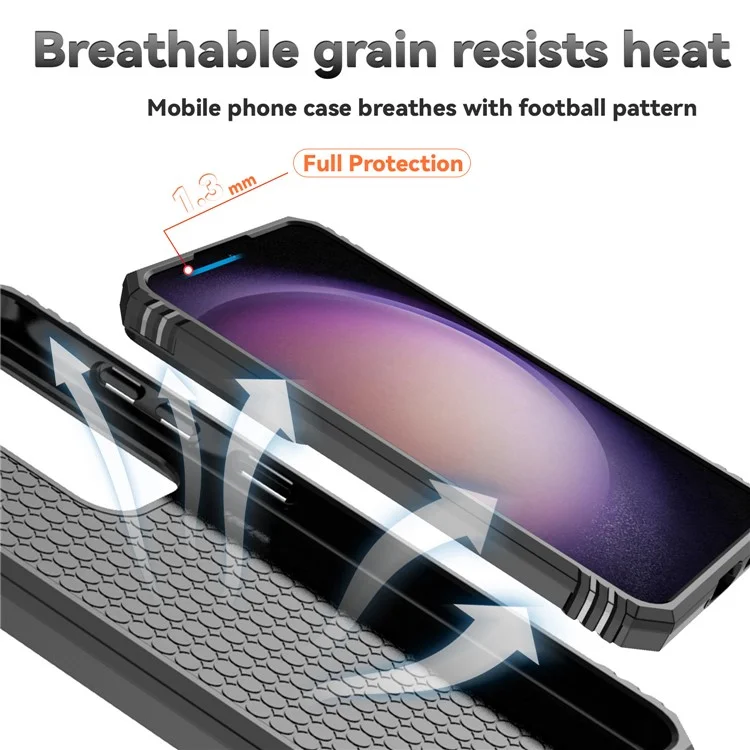 Per Samsung Galaxy S24+ Armour Phone Case Camera Protection Kickstand Cover - Nero