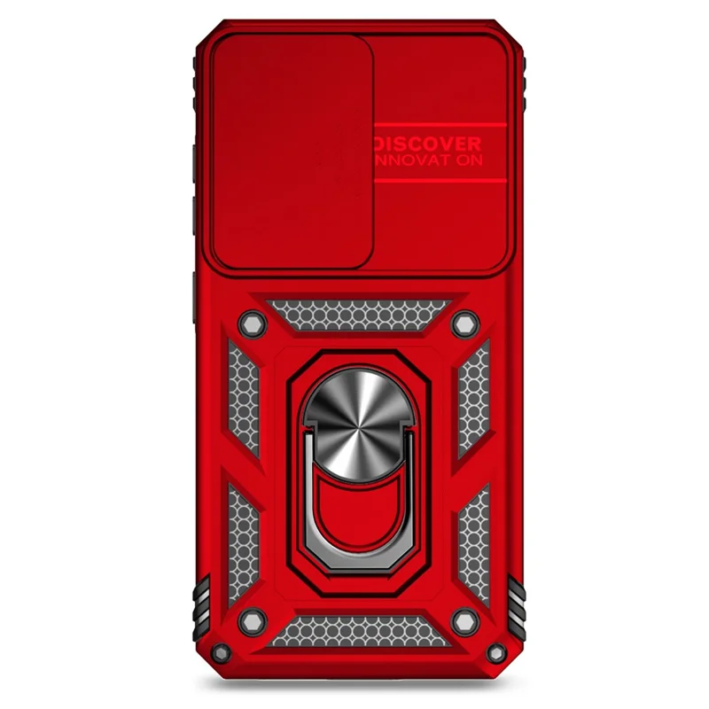 For Samsung Galaxy S24+ Armour Phone Case Camera Protection Kickstand Cover - Red